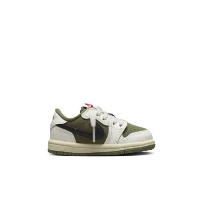 Air Jordan (td)  1 Retro Low Og Sp X Travis Scott 'medium Olive' In Green