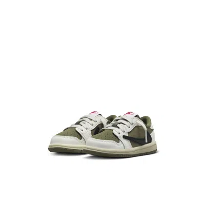 Air Jordan (td)  1 Retro Low Og Sp X Travis Scott 'medium Olive' In Green