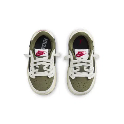 Air Jordan (td)  1 Retro Low Og Sp X Travis Scott 'medium Olive' In Green