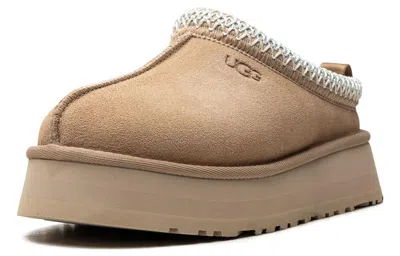 Ugg Tazz Wool-blend Fleece-lined Embroidered Suede Platform Slippers In Brown