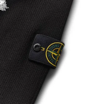 Stone Island Kids Mini Ribbed Neckline Sweatshirt For Boys In Black
