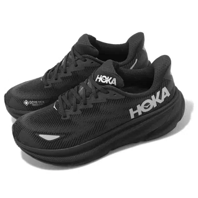 Hoka Clifton 9 Rubber-trimmed Recycled-gore-tex Invisible Fit Sneakers In Black