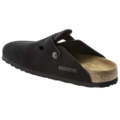 Birkenstock Boston Bs Mens Nubuck Slip On Clogs In Black