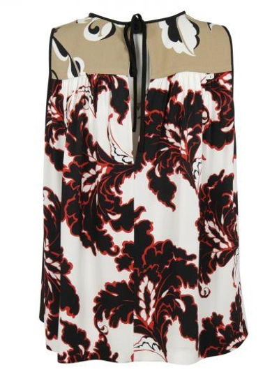 Shop Msgm Floral Print Tank Top In Black