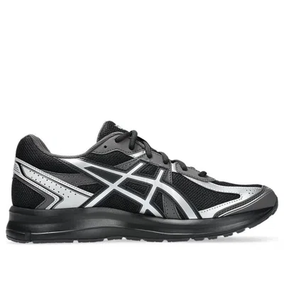 Asics Mens Black Pure Silver Jog 100s Metallic-trim Mixed-material Trainers