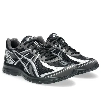 Asics Mens Black Pure Silver Jog 100s Metallic-trim Mixed-material Trainers