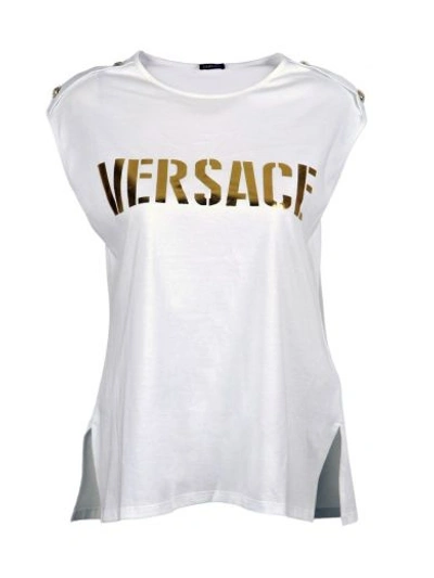 Shop Versace Logo Tank Top In A1001