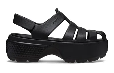 Crocs Stomp Platform Fisherman Sandal In Black