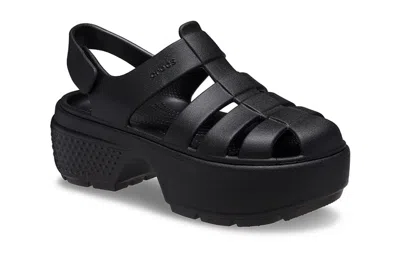 Crocs Stomp Platform Fisherman Sandal In Black