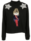 DOLCE & GABBANA Dolce & Gabbana Beaded Lion And Stars Sweater,F9821ZFLMZMN0000