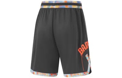 Li-ning Badfive Graphic Basketball Shorts 'dark Grey' In Black