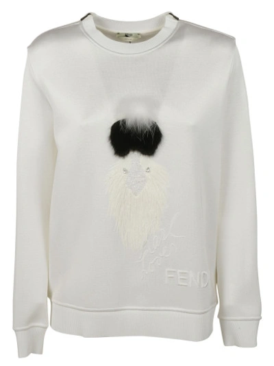 Shop Fendi Karlito Sweatshirt In White