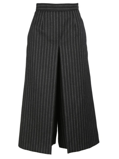 Shop Saint Laurent Pinstripe Trousers In Black