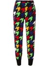 BOUTIQUE MOSCHINO neon houndstooth pattern trousers,DRYCLEANONLY