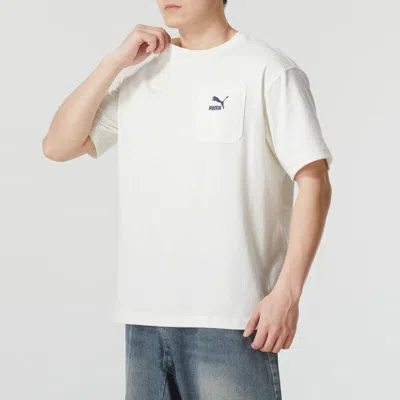 Puma Logo Pocket T-shirt 'white'