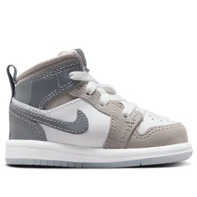 Air Jordan (td)  1 Mid Se 'white Medium Grey Cool Grey' In Gray