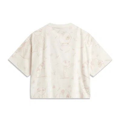 Li-ning (wmns)  Panda Graphic Oversized T-shirt 'beige' In Neutral