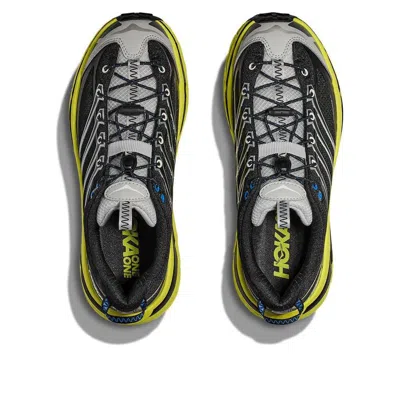 Hoka Black And Yellow Mafate Three2 Sneakers In Black