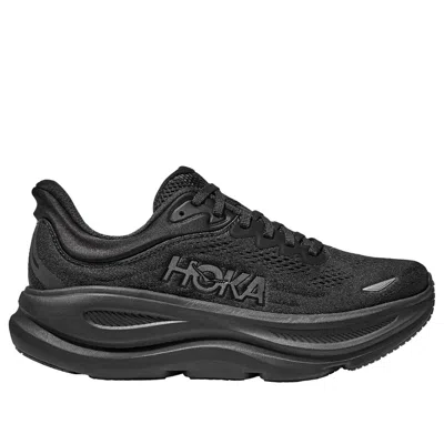 Hoka Bondi 9 Black Low Top Sneakers With Maxi Logo Lettering On The Side In Tech Fabric Unisex In Multi