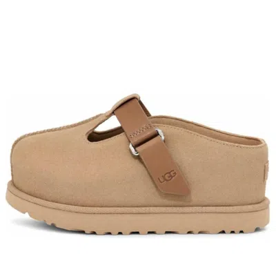 Ugg Goldenstar Beige Suede Slippers In Neutral