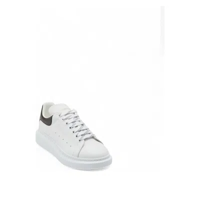 Alexander Mcqueen Men White And Black Low-top Sneakers With Chunky Sole And Contrasting Heel Tab In