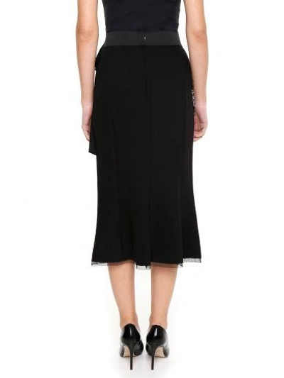 Shop Dolce & Gabbana Embellished Stretch Cady Skirt In Nero|nero