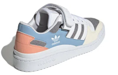 Adidas Originals (wmns)  Forum Low Wear-resistant Non-slip Casual Skateboarding Shoes White Blue Gray In Multi