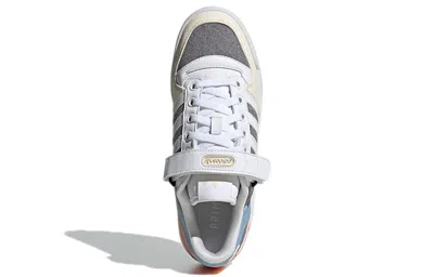 Adidas Originals (wmns)  Forum Low Wear-resistant Non-slip Casual Skateboarding Shoes White Blue Gray In Multi