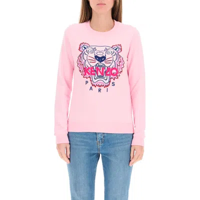 Kenzo (wmns)  Alphabet Tiger Head Embroidered Pullover Long Sleeves Hoodie Pink