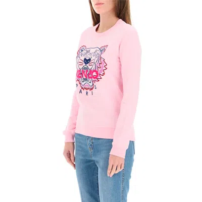 Kenzo (wmns)  Alphabet Tiger Head Embroidered Pullover Long Sleeves Hoodie Pink