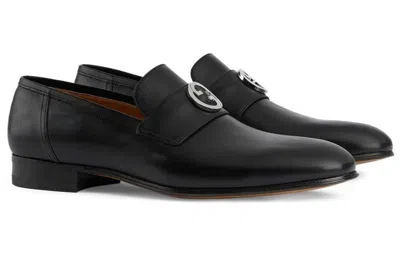 Gucci Logo Plaque Loafers In Black