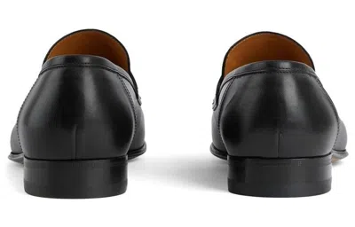 Gucci Logo Plaque Loafers In Black