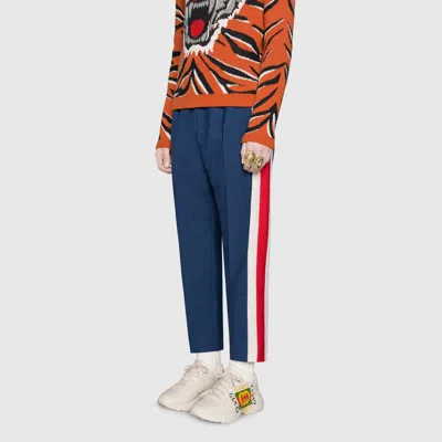 Gucci Ivory Rhyton  Logo Leather Sneaker In Multi