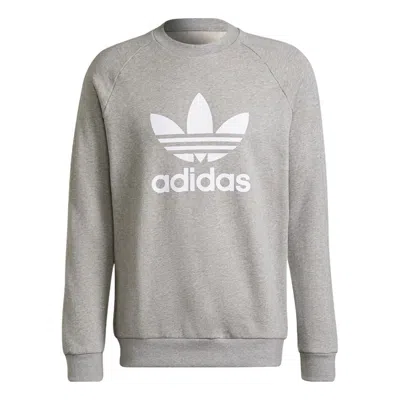 Adidas Originals Adidas Original Adicolor Classics Trefoil Crewneck Sweatshirt 'medium Grey Heather White' In Gray