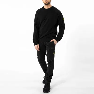 Stone Island Men's Cotton Crewneck Sweatshirt In Black