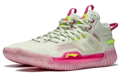 Li-ning Badfive 3 'cream White Pink' In Green
