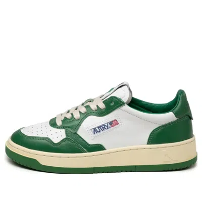 Autry Low Top Panelled Sneakers With Flatform Sole In Green