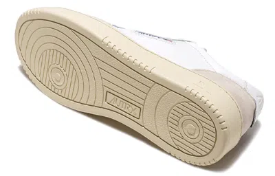 Autry Leather And Suede Sneakers Micro-holes In Neutral