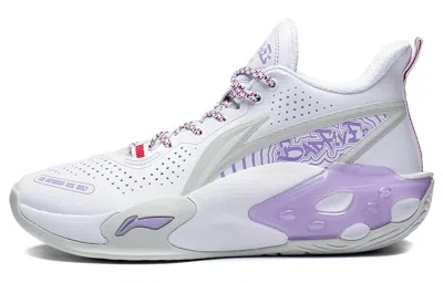 Li-ning Badfive V2 Mid 'white Purple' In Blue