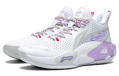 Li-ning Badfive V2 Mid 'white Purple' In Blue