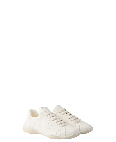 Prada Nappa Leather Sneakers In White