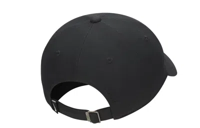 Nike Club Swoosh Unstructured Strapback Hat In Black
