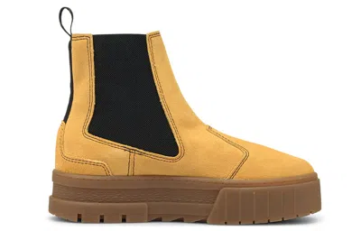 Puma Mayze Infuse Platform Chelsea Boot In Orange