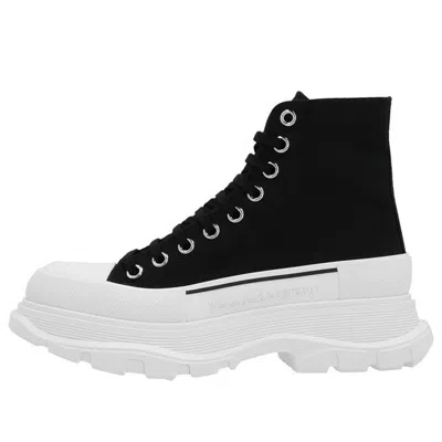 Alexander Mcqueen Black Canvas Tread Slick Sneakers
