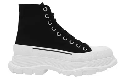 Alexander Mcqueen Black Canvas Tread Slick Sneakers