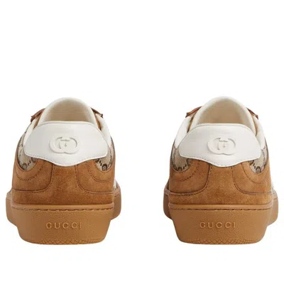 Gucci Brown G75 Sneaker In Suede And Gg Fabric Women In Brown