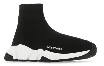 Balenciaga Black Stretch Fabric Speed 2.0 Sneakers In Black