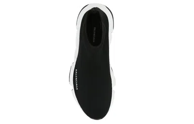 Balenciaga Black Stretch Fabric Speed 2.0 Sneakers In Black