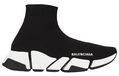 Balenciaga Black Stretch Fabric Speed 2.0 Sneakers In Black