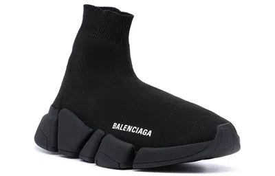 Balenciaga (wmns)  Speed 2.0 Sneakers 'black Shiny Knit With Black Sole Unit'